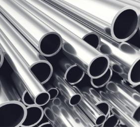 Shiny electropolished metal pipes
