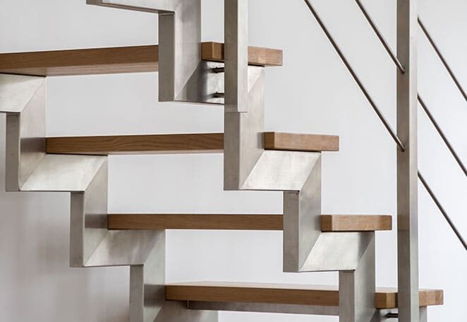 Metal and wood staircase